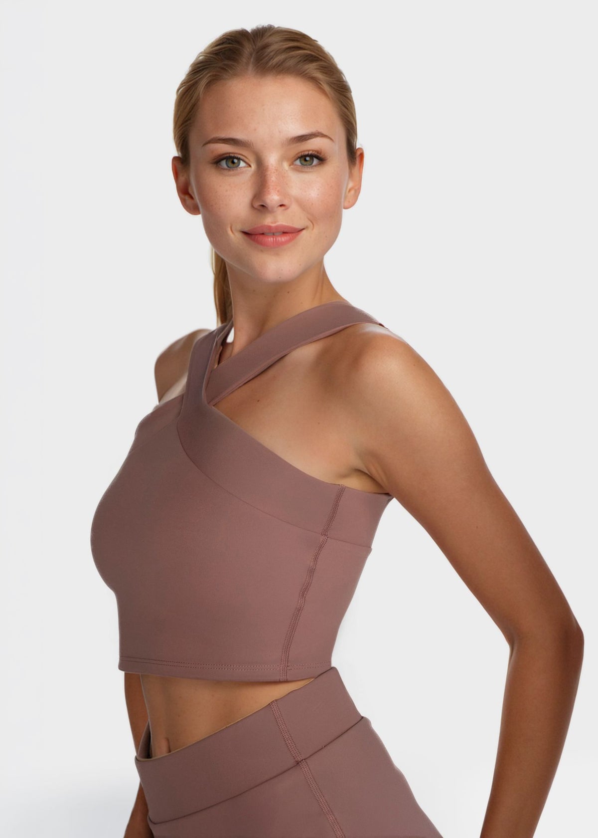 Women's Criss Cross Tennis Crop Top Made in USA detail view 15