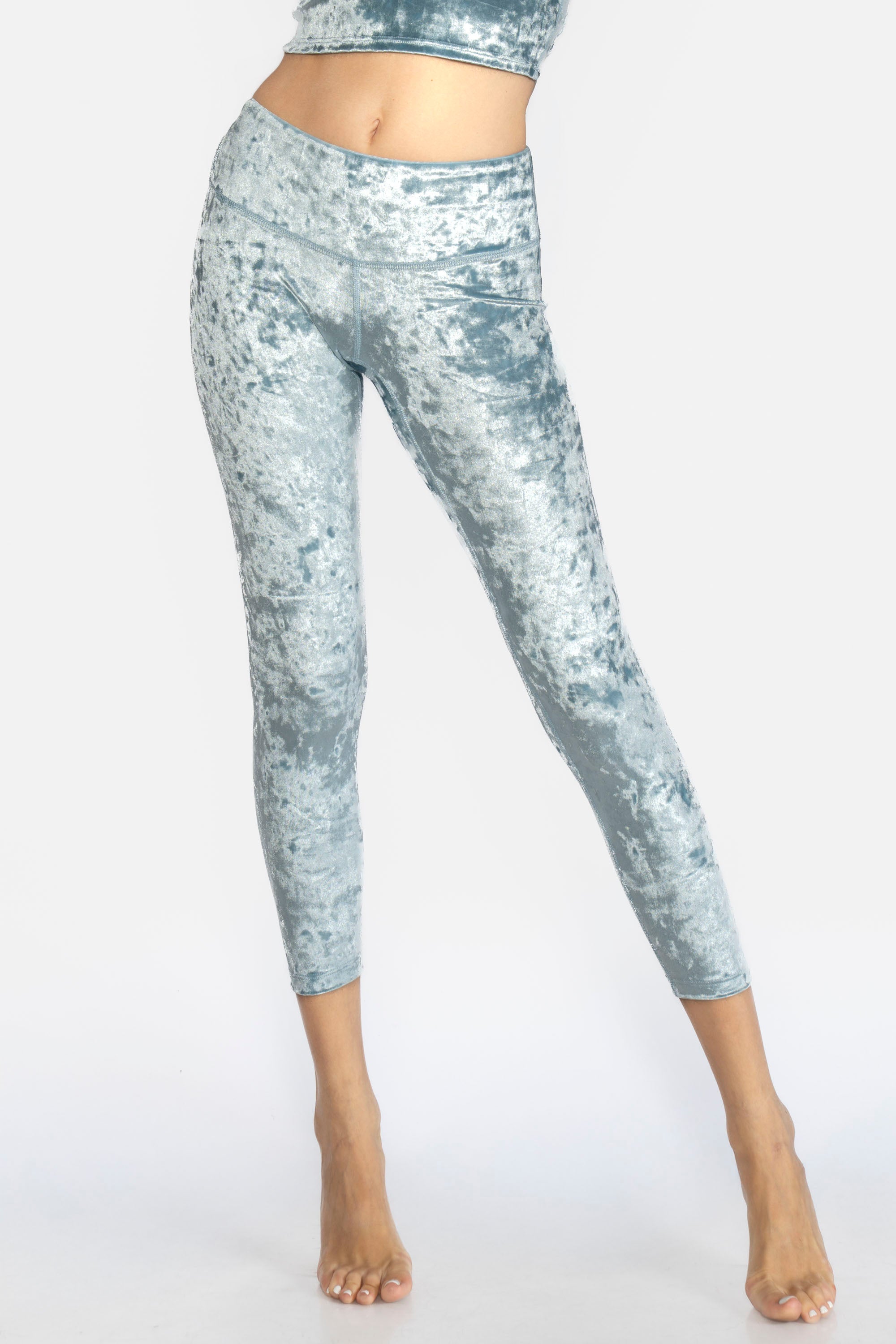 Women's Velvet Cropped Leggings Made in USA
