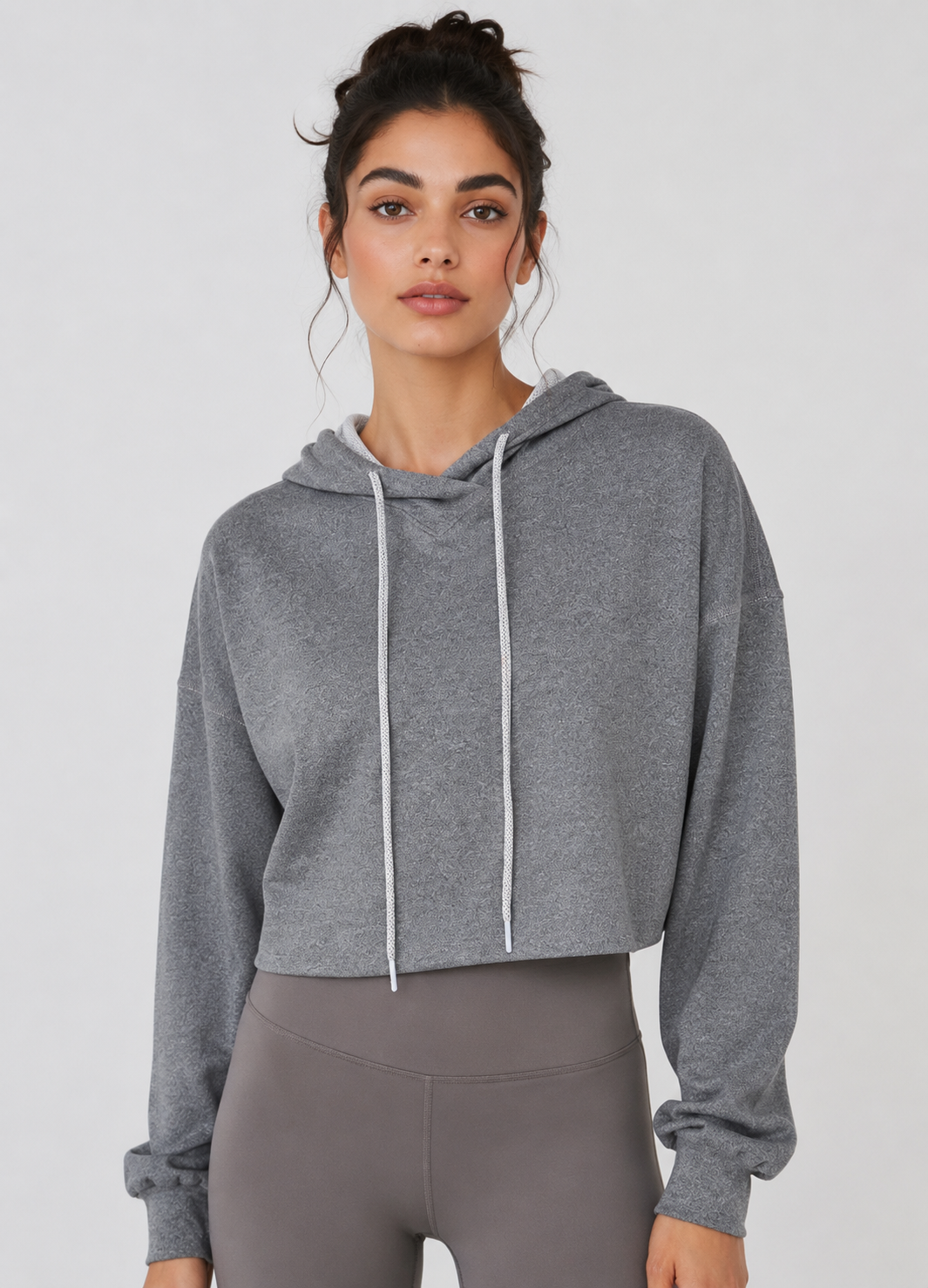 Women's Essential Crop Hoodie Made in USA front view