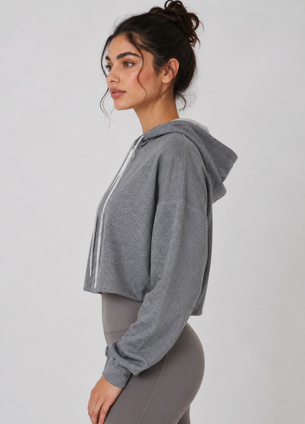 Women's Essential Crop Hoodie Made in USA back view