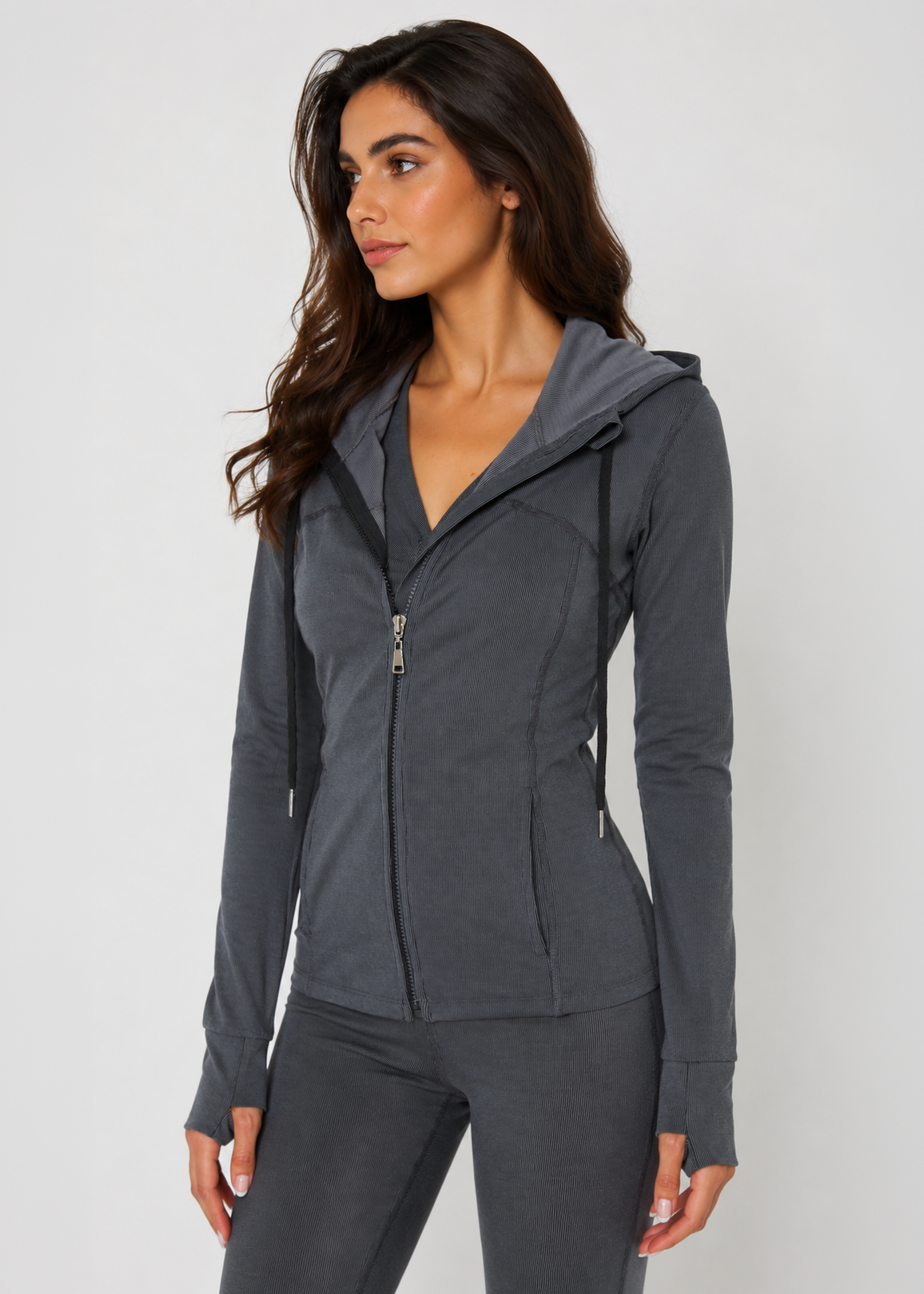 Women's Contour Zip Hoodie Made in USA detail view 10