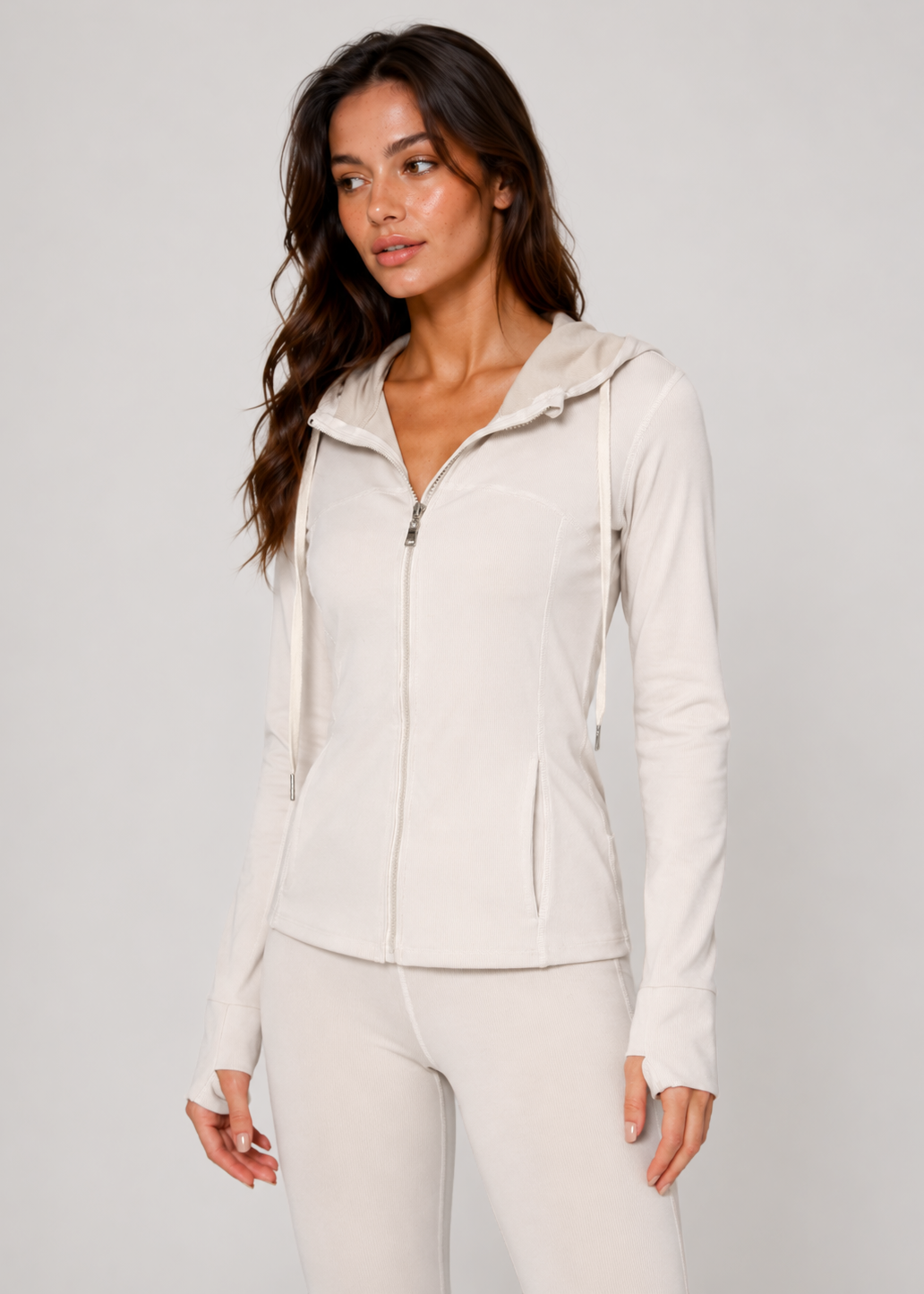 Women's Contour Zip Hoodie Made in USA front view