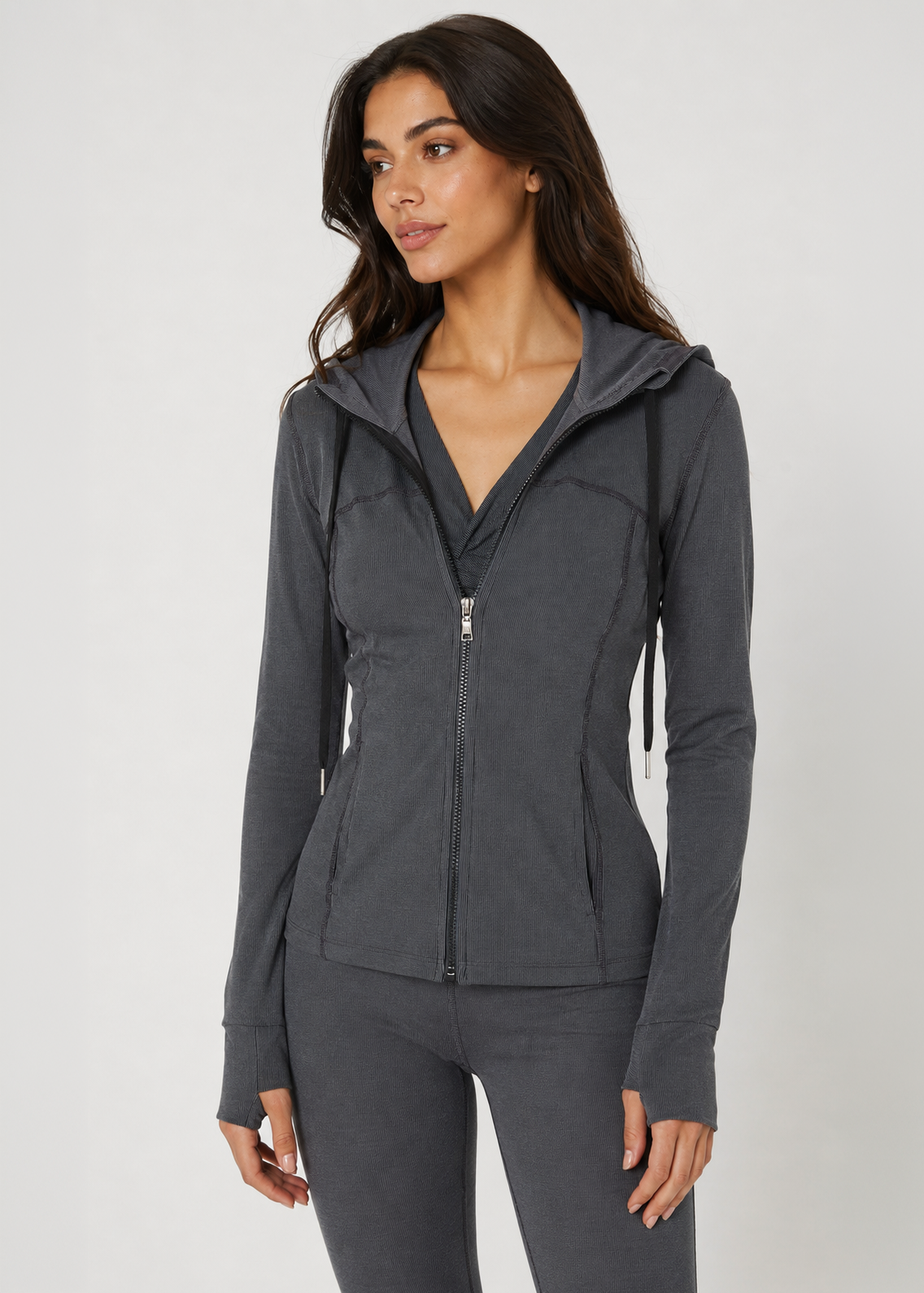 Women's Contour Zip Hoodie Made in USA detail view 6