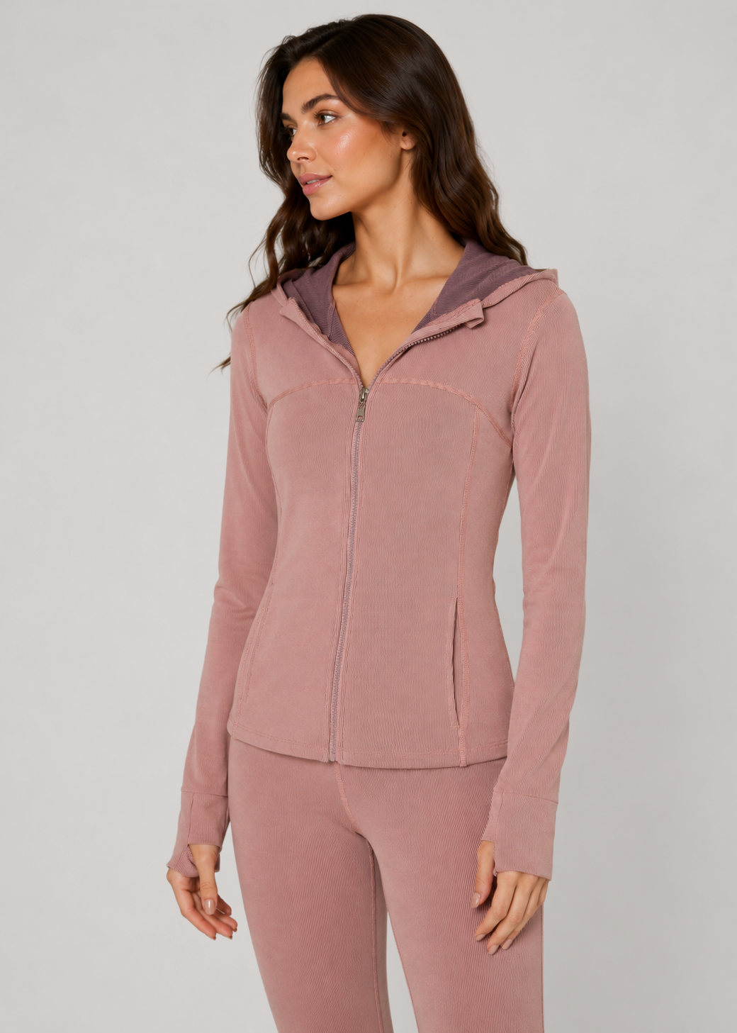 Women's Contour Zip Hoodie Made in USA detail view 5