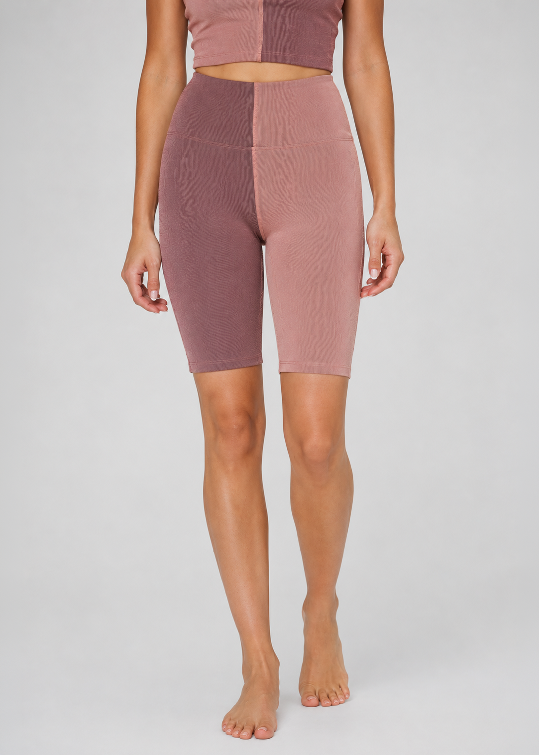 Women's Two Tone Shorts Yoga 2-Piece Set Made in USA detail view 8