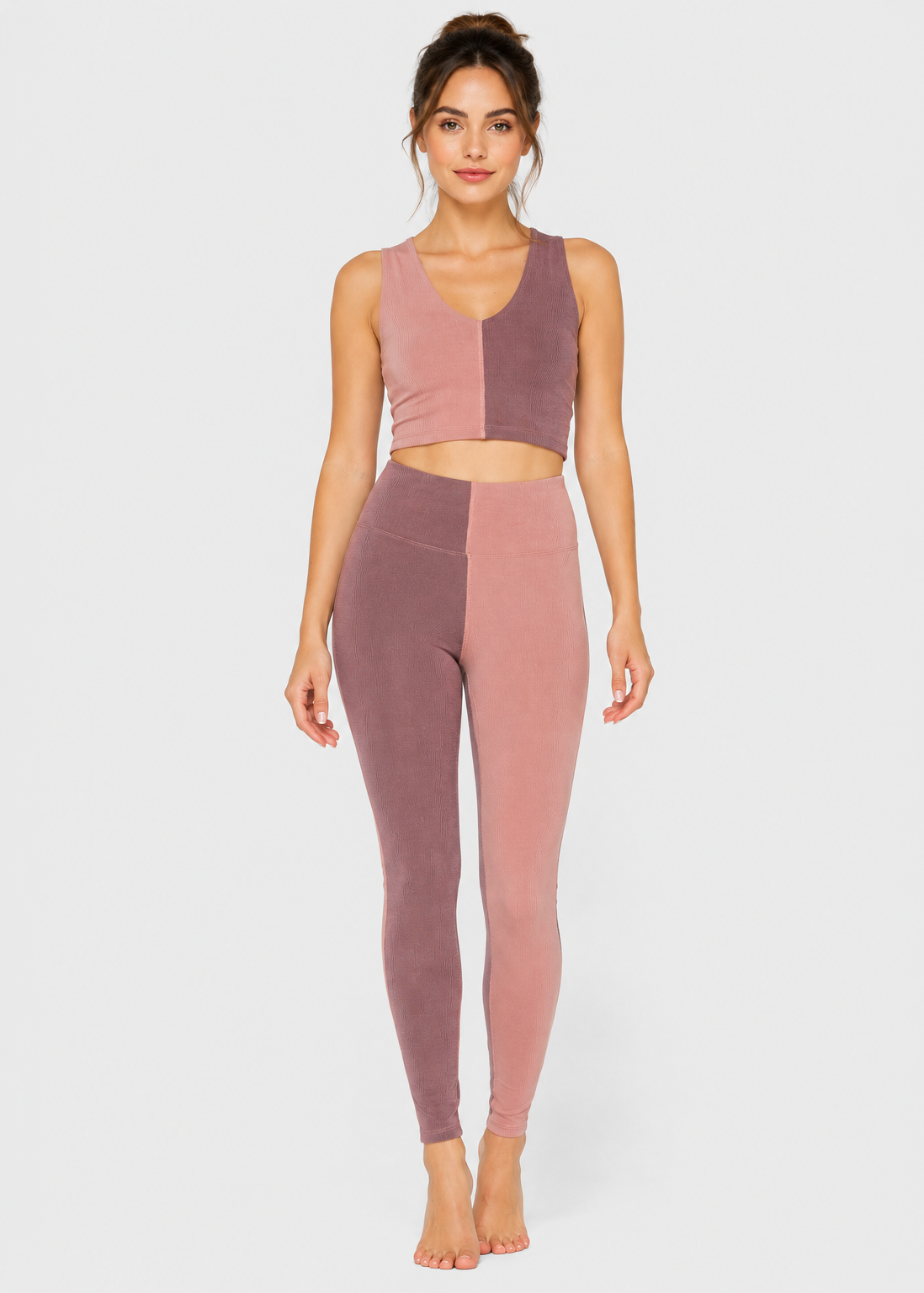 Women's Two Tone Yoga 2-Piece Set Made in USA detail view 5