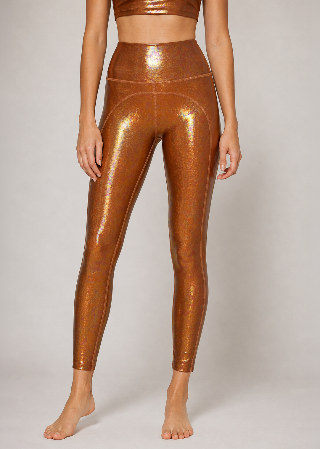 Women's Copper Sleek Yoga 2-Piece Set Made in USA side view