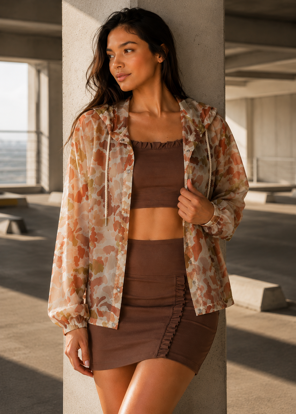 Women's Natural Camo Windbreaker Made in USA