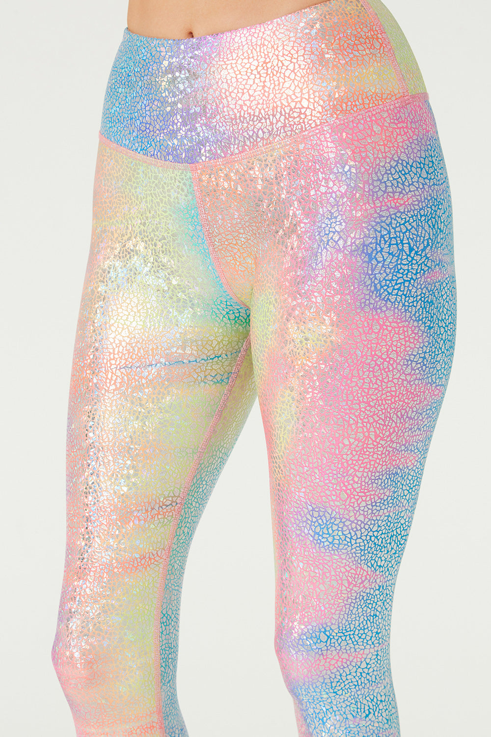 Women's Mermaid Print Leggings Made in USA detail view 5