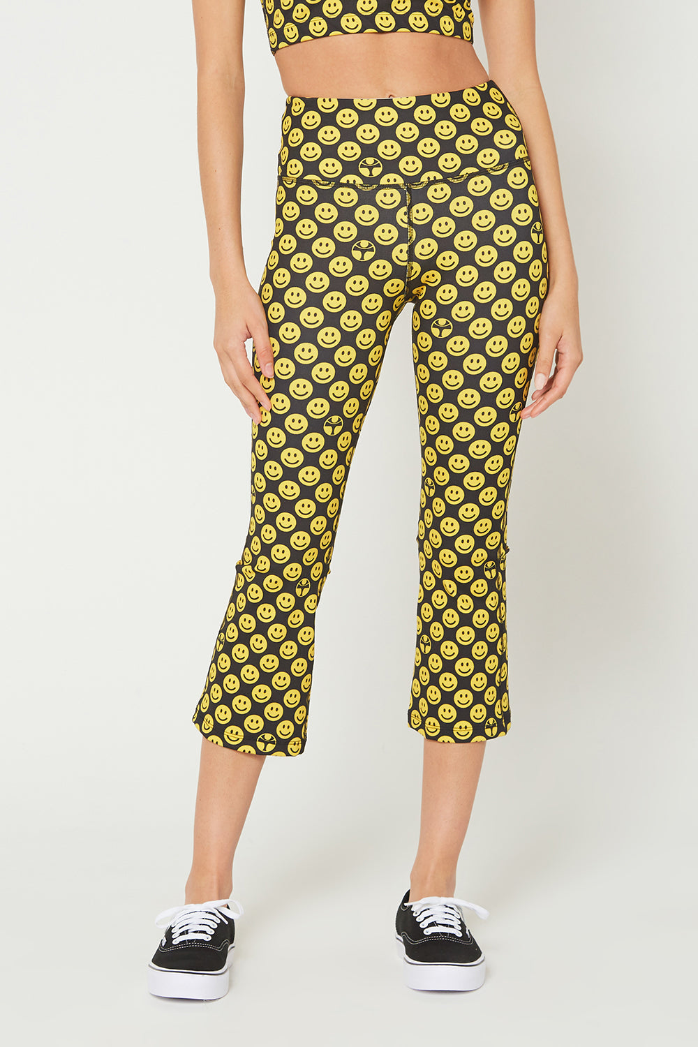 Women's Flare Crop Leggings Made in USA front view