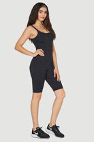 Women's Front Zip Romper Made in USA side view