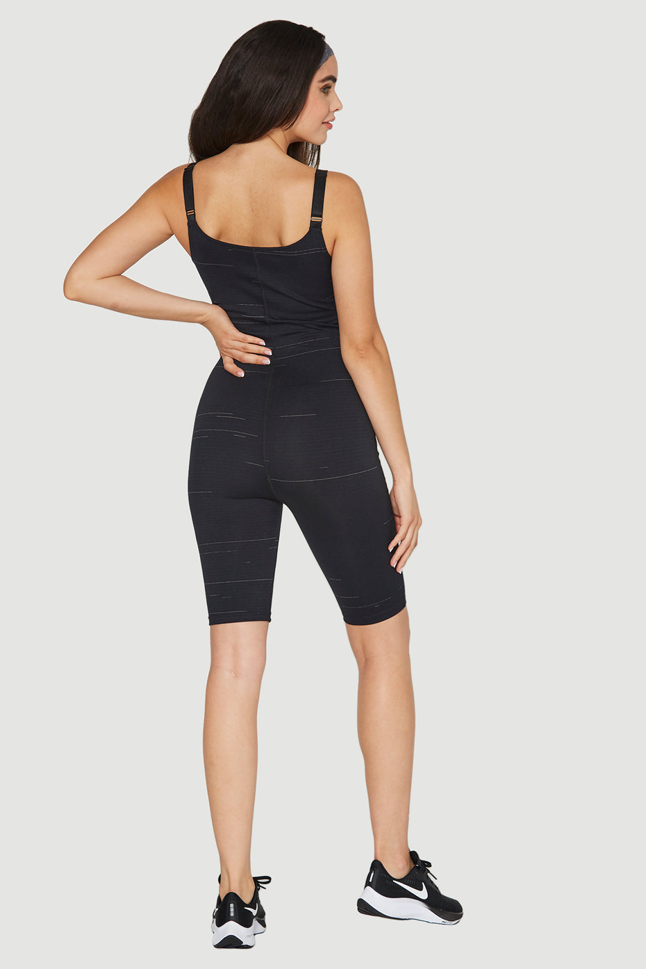 Women's Front Zip Romper Made in USA back view