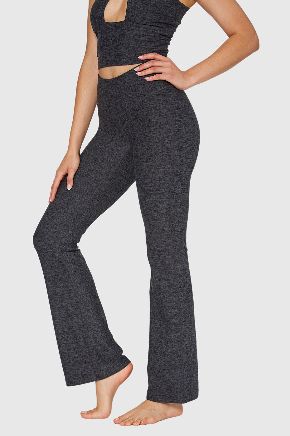 Women's Soft Heather Jersey Flare Leggings detail view 4