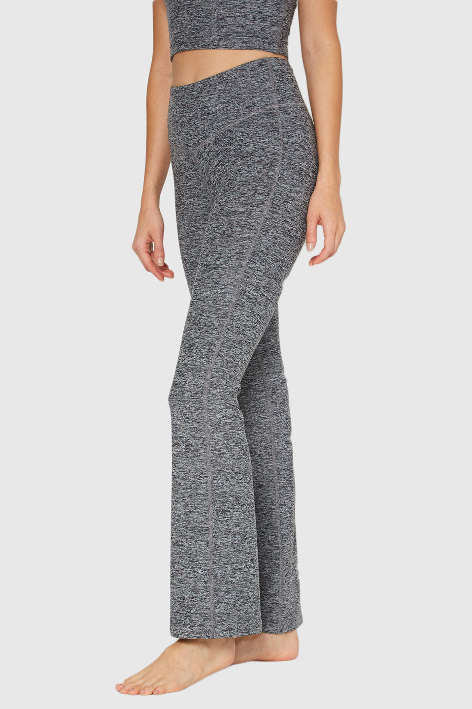 Women's Soft Heather Jersey Flare Leggings back view